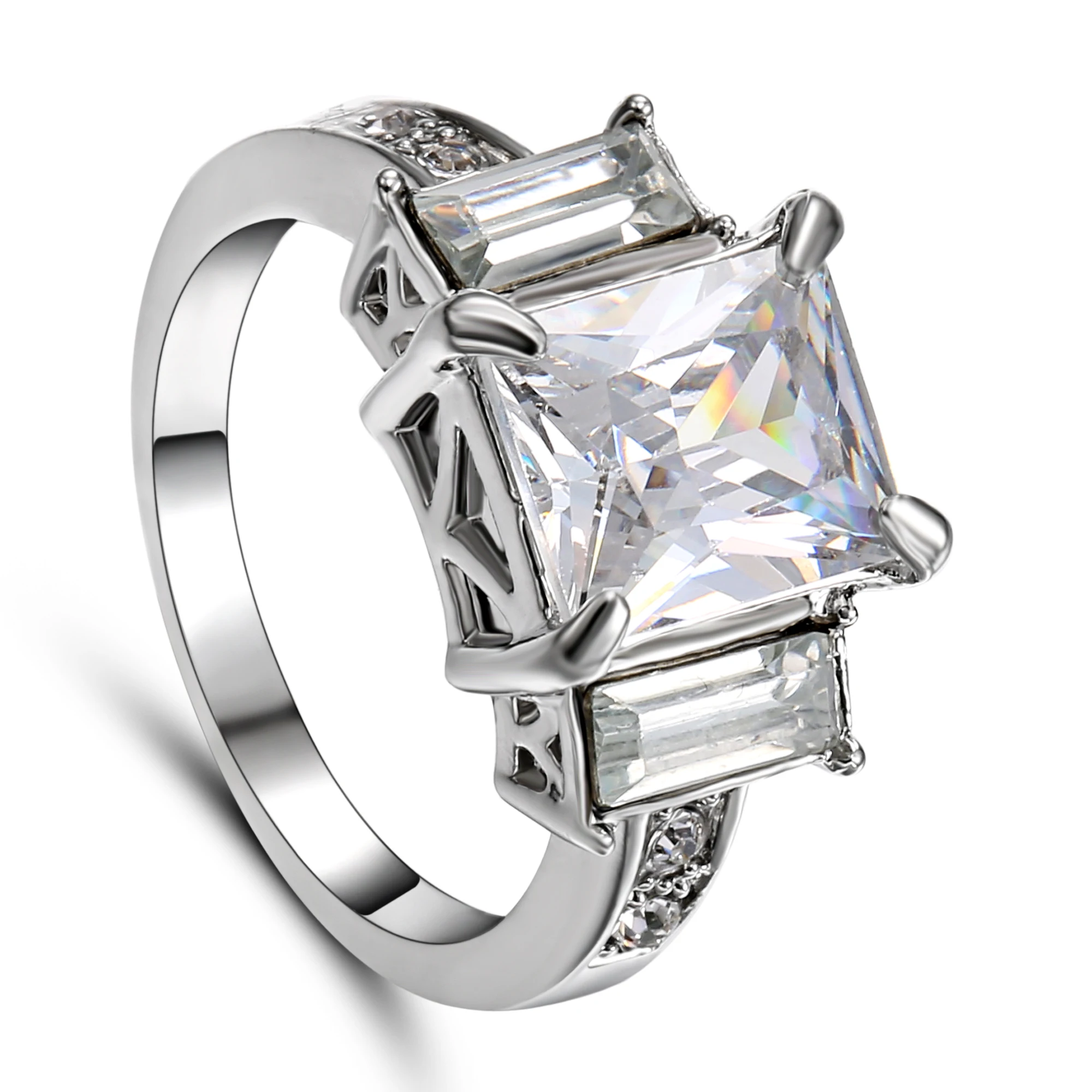 Женское Обручальное кольцо с фианитом цвет белое золото|ring size|wedding ringswomen wedding ring |