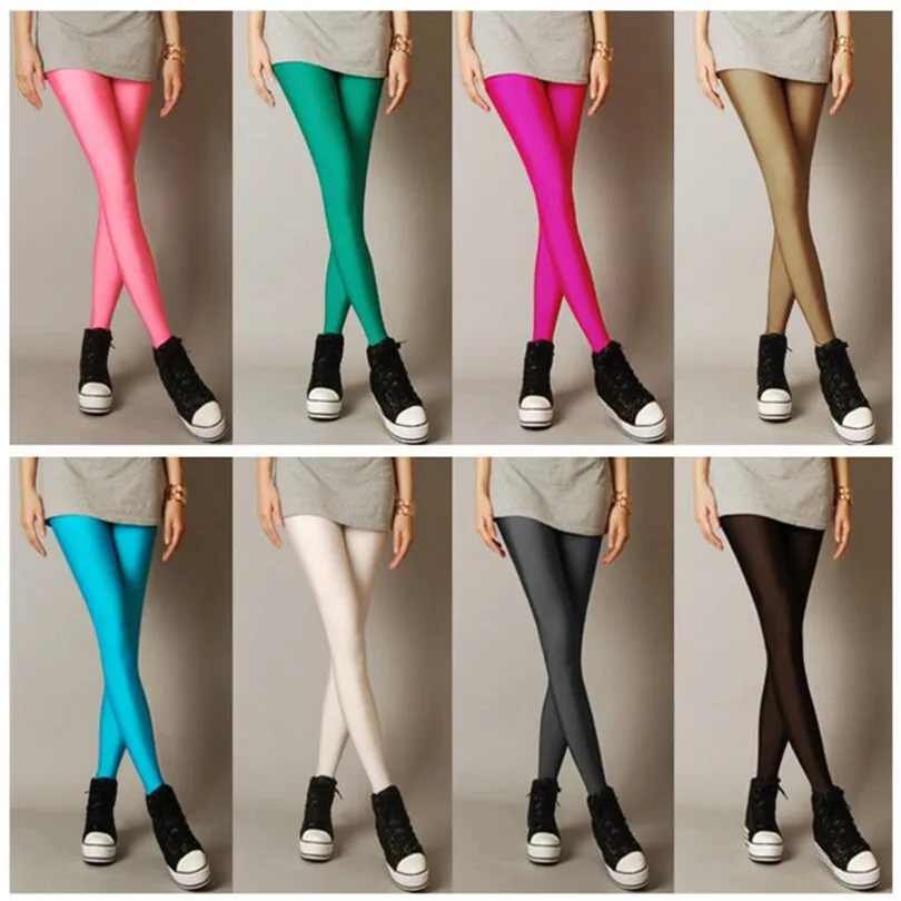 2022 New Spring Autume Solid Candy Neon Leggings for Women High Stretched Female Sexy Legging Pants Girl Clothing Leggins flare leggings