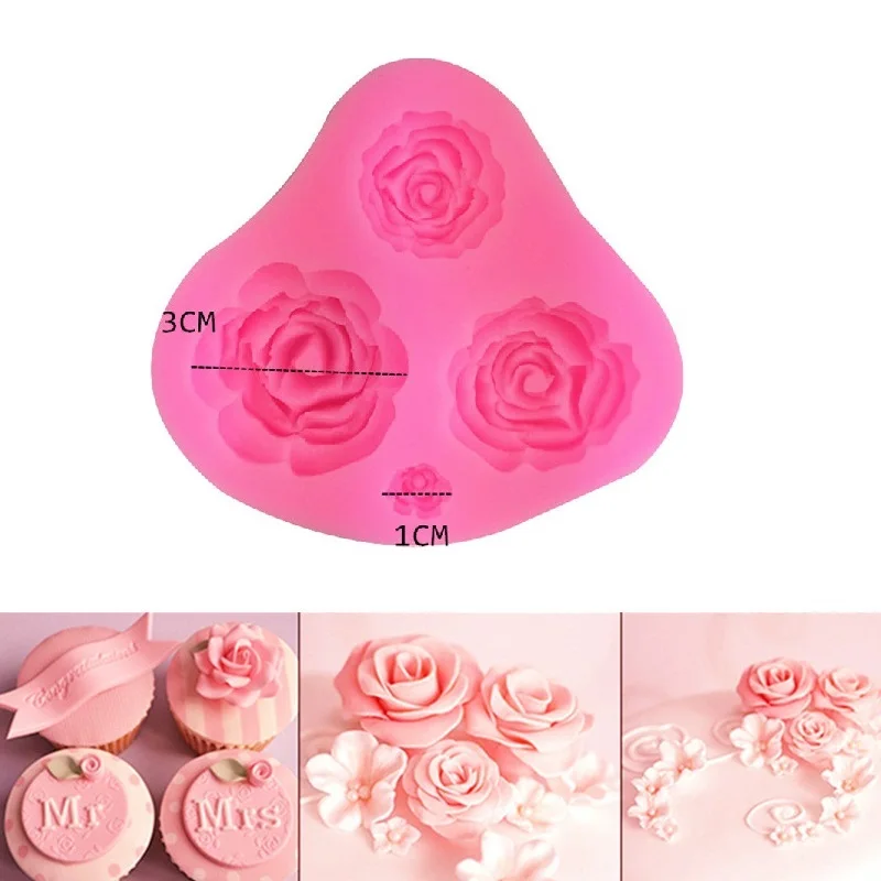 

Silnky Rose Flowers Shape Silicone Cake Soap Moulds DIY Fondant Tools Sugarcraft Bakeware Cake Decorating Tools 3D Silicone Form
