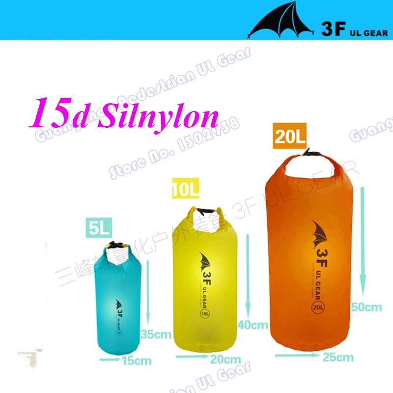 

15D Silnylon waterproof bag 3 size high quality outdoor camping ultralight necessary partner