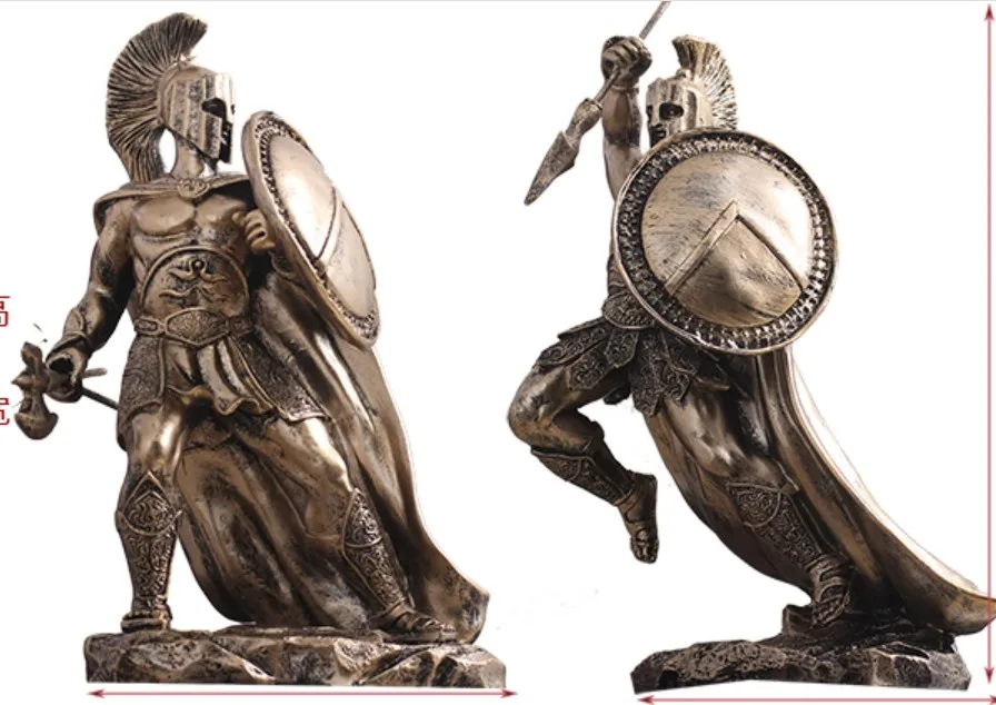 

European ancient warrior handicraft Greek artwork statue armor samurai model hotel model room Crafts Arts decoration