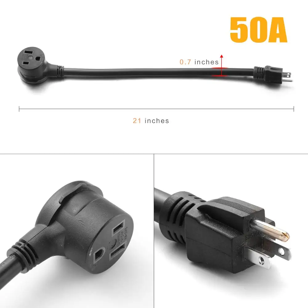 HITBOX 30A/50A конвертер адаптер Шнур 1,5 футов стандарт США 110 В 220 В 14 AWG удлинитель питания L6-30R Кабельный разъем 30A 3 зубец