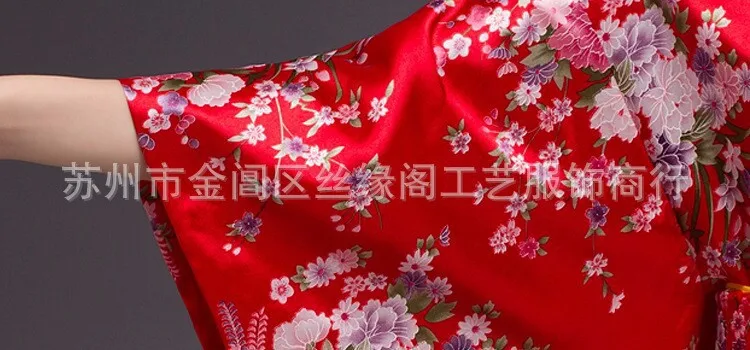 Лидер продаж! красный юката Японский хаори кимоно халат платье костюм платье с Оби платье Высокое качество
