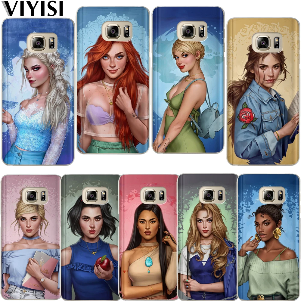 

Luxury Modern Princess Tinker Bell Cinderella Snow White Etui Case For Samsung Galaxy A7 2018 case A6 A8 A5 A3 A9 2016 2017Coque