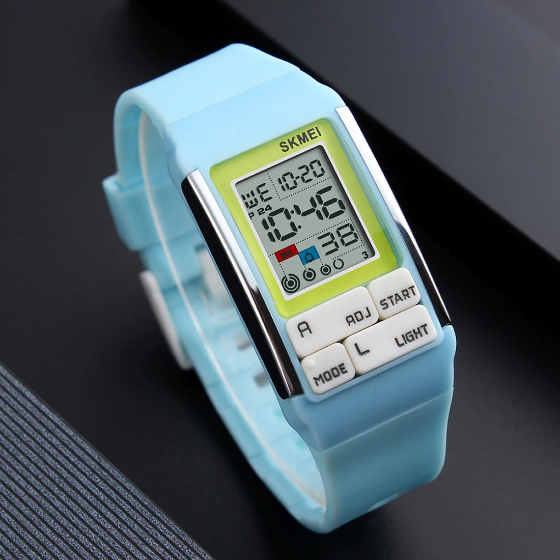 

Women silicone sport digital wristwatch pink fashion LED watch 50M waterproof adjustable outdoor watches famale adjustable clock