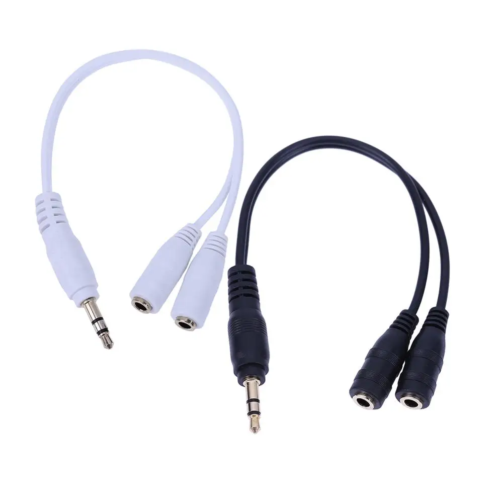 Koop 3.5mm Jack een op Twee Koppels aux oortelefoon stereo audio kabel hoofdtelefoon splitter adapter voor iPhone Samsung xiaomi huawei