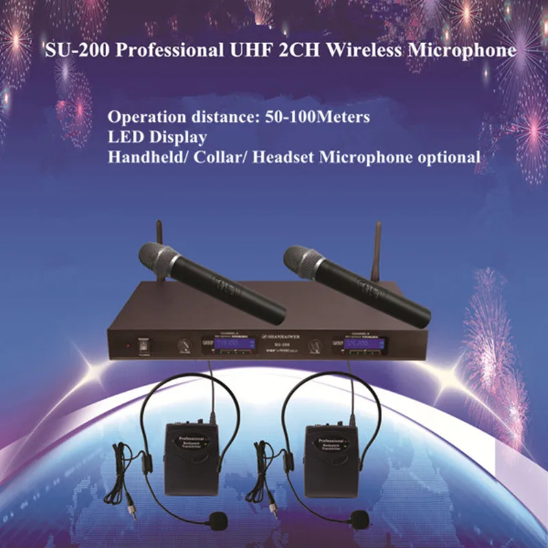 

UHF Digital pilot system handheld wireless microphone for conference meeting lecture vocal amplifier megaphone remote speaker
