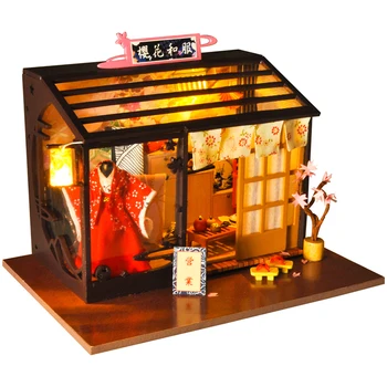 

CUTEBEE DIY Doll House Wooden Doll Houses Miniature dollhouse Furniture Kit Toys for children Christmas Gift TD27