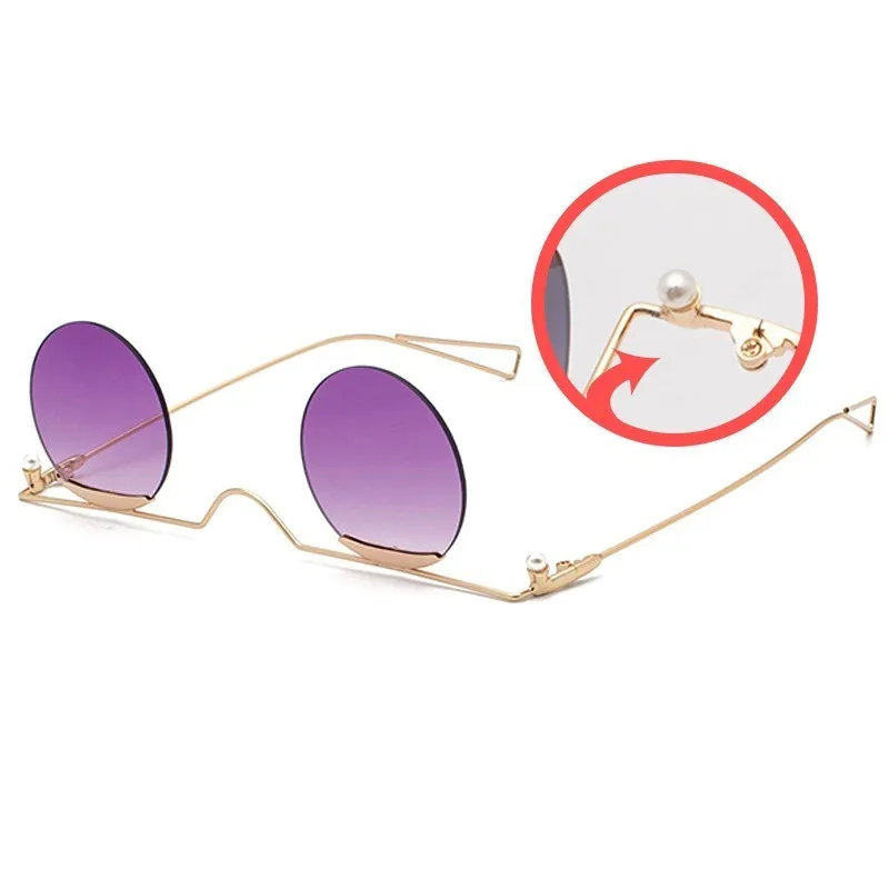 

New Unique Rimless Sunglasses Women Retro Small Round Metal Sun Glasses Clear Lens Vintage Eyewear Oculos Lentes Gafas De Sol