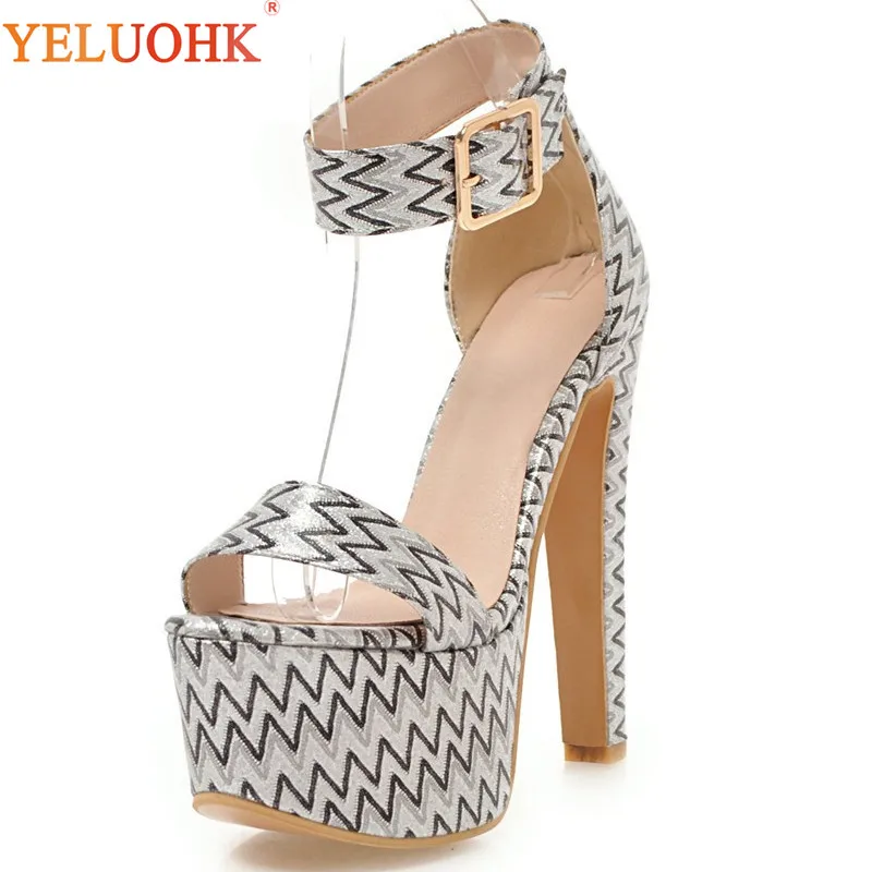 

Extreme High Heel Sandals Women Sexy Fashion 2018 Summer Shoes 15 CM Platform Sandals Female