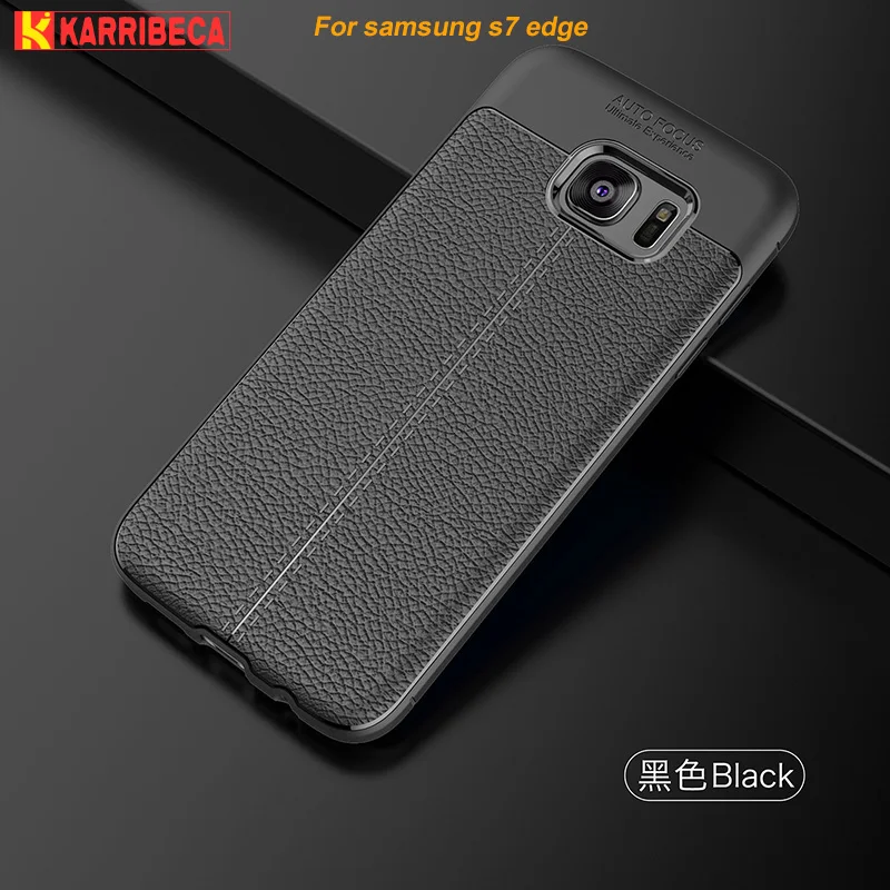 

Litchi strip silicone case for samsung galaxy s7 edge funda hoesje lychee leather pattern tpu cover G935F s7 edge coque etui tok