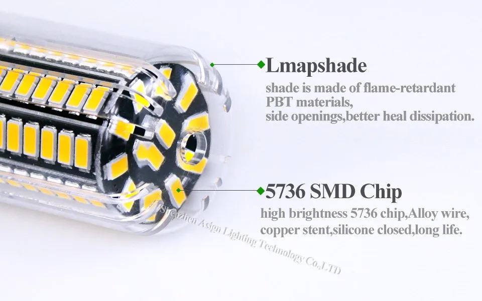 Люменов без мерцания 5736 SMD E27 E14 3,5 Вт 5 Вт 7 Вт 8 Вт 12 Вт 15 Вт Светодиодный светильник-кукуруза 85 В-265 в постоянный ток 28-156 светодиодный s лампа