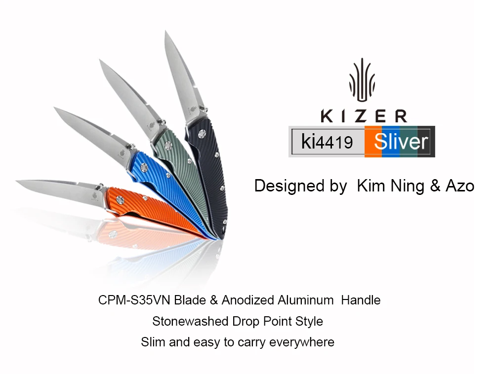 Складной нож Kizer, карманный нож, высокое качество, нож для выживания, s35vn, стальное лезвие с алюминиевой ручкой, инструменты для охоты и кемпинга