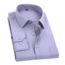Plus Size 5XL 2017 Spring Men Dress Shirts Pure Color Men s Long Sleeve Korean Shirt