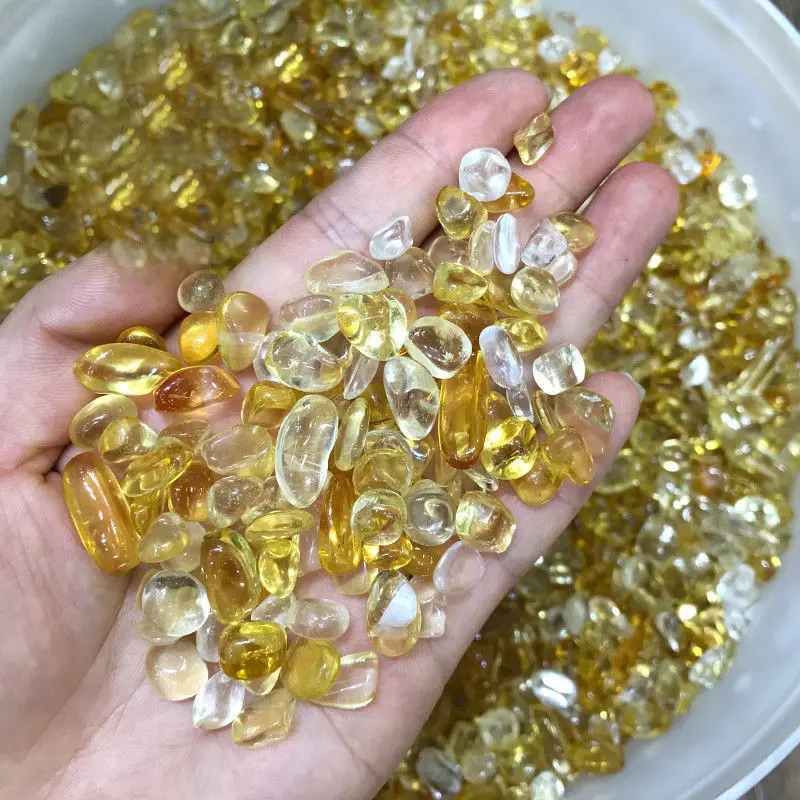 Wholesale 50g 2 Size Citrine Stones Brazil Artificial Yellow Crystals