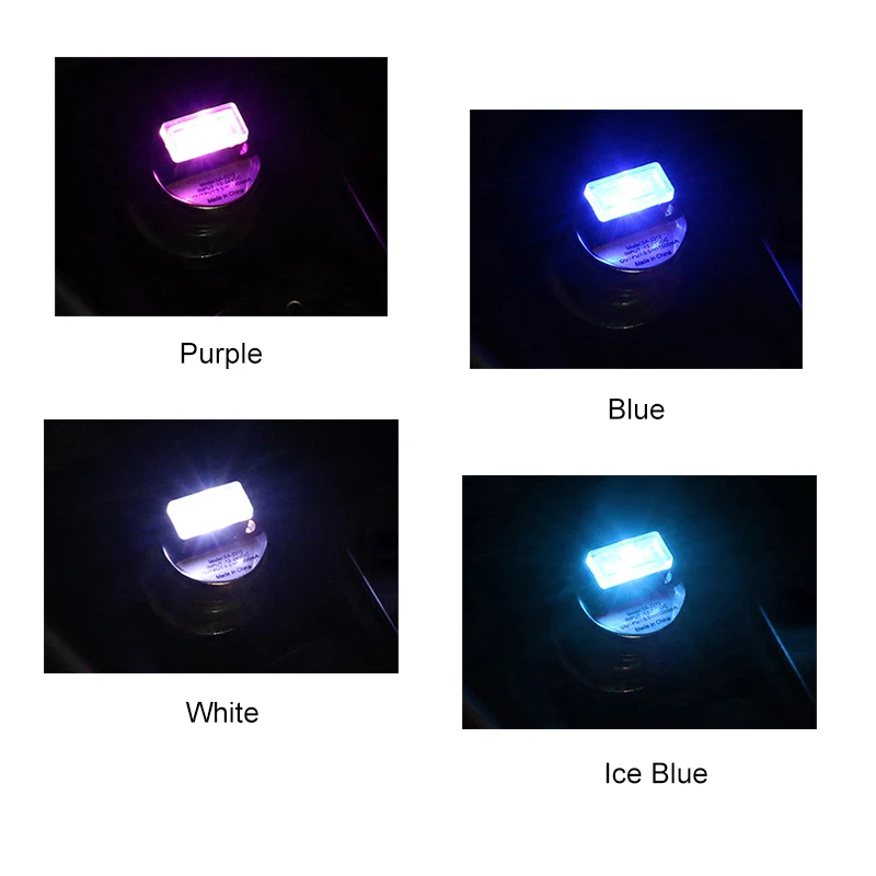 USB атмосферная лампа 5 V светодиодный свет интерьера белый синий фиолетовый лед-синий для украшения автомобиля