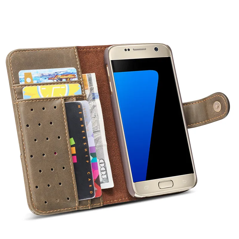 Wekays для Coque samsung Galaxy S6 Edge чехол Роскошный Черный Бизнес кожаный флип чехол СПС samsung S6 Edge чехол S6