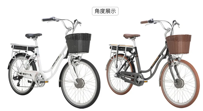 Best - 7 Speed 250 W / V Lithium Battery Electric Bicycle Electric Bicycle Bicycle Vintage Retro Style Elektrikli Bisiklet... Ebike 14