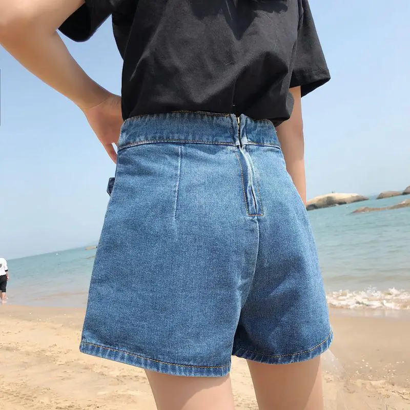 MISSKY для женщин Стильный Высокая талия джинсы брюки юбка уникальный нерегулярные трапециевидной формы юбка шорты женская одежда для лета