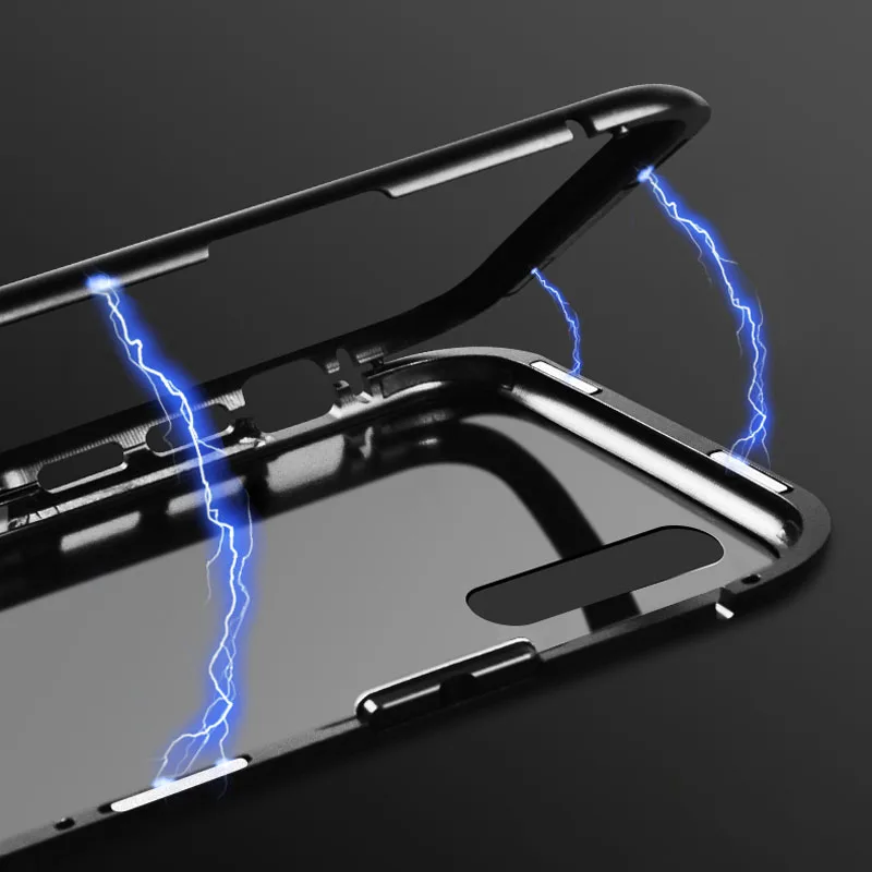 Case Huawei P20 Lite Magnetic Anti-knock Cover For Pro Aluminum Alloy Frame And Tempered Glass Back |