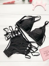 2017 High Waist Bandage Bikini Set Strappy Swimsuit Bathing Suit Swimwear