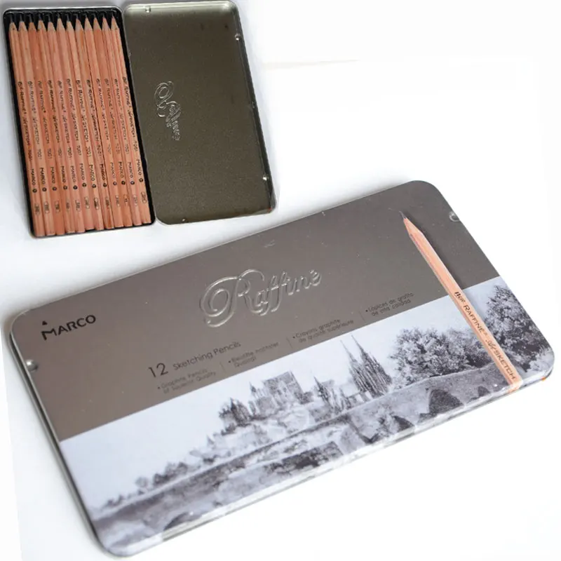 

LOTS OF 12 PCS MARCO PROFESSIONAL ART SKETCH DRAWING PENCIL ARTIST FROM 3H-9B POINT