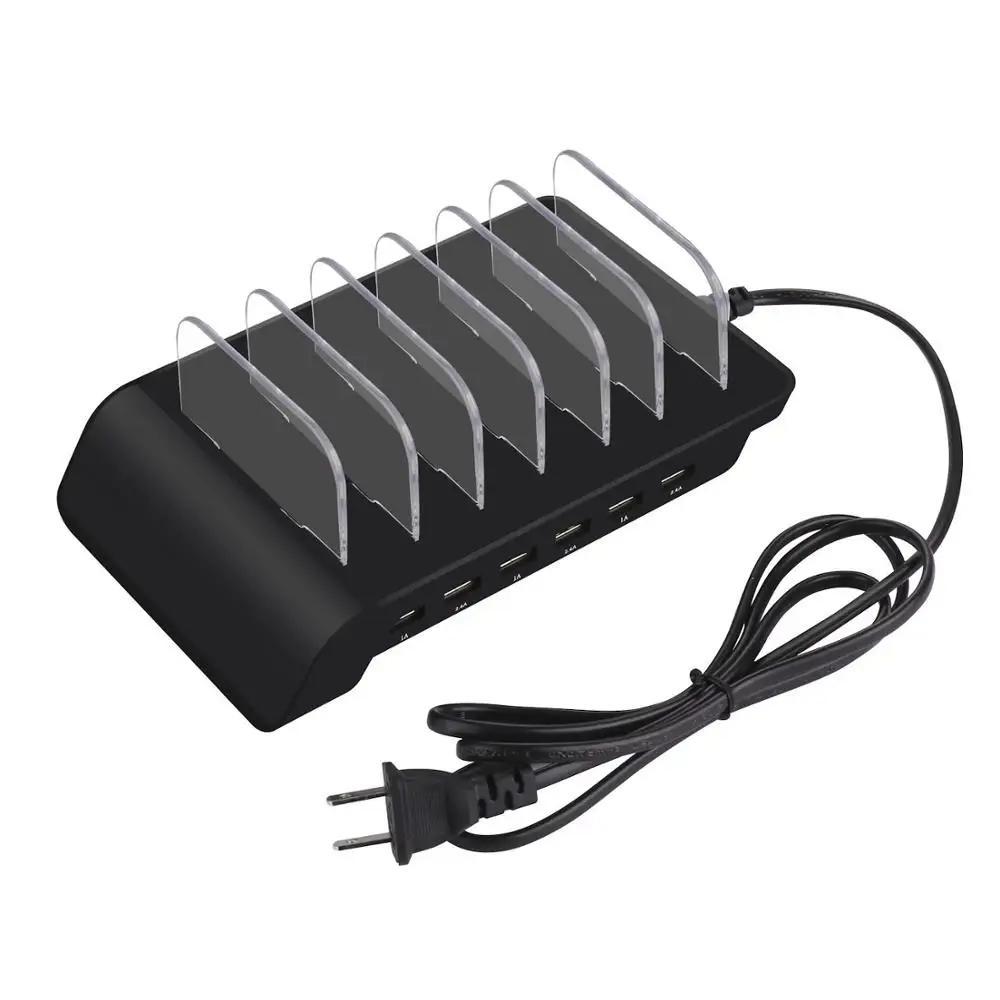 Black Usb зарядная станция, показать Wish Универсальная съемная 6 портов док-станция, 51 Вт 5 В 10.2A подставка держатель зарядное устройство - Цвет: Black