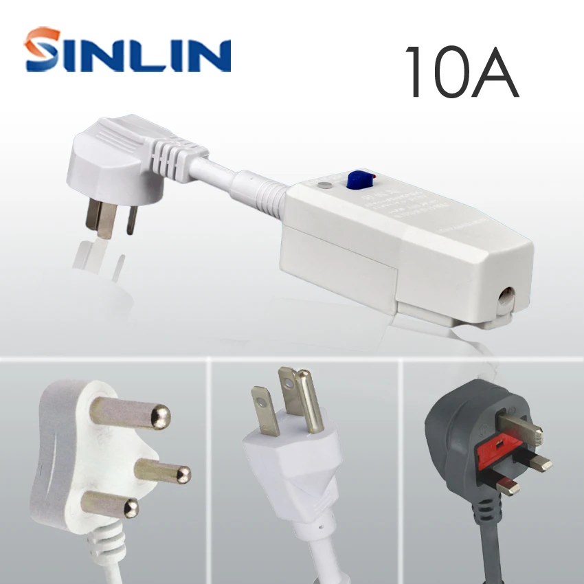 Earth Leakage Protection plug 220V 240V 10mA LBC 10A 3 different plug
