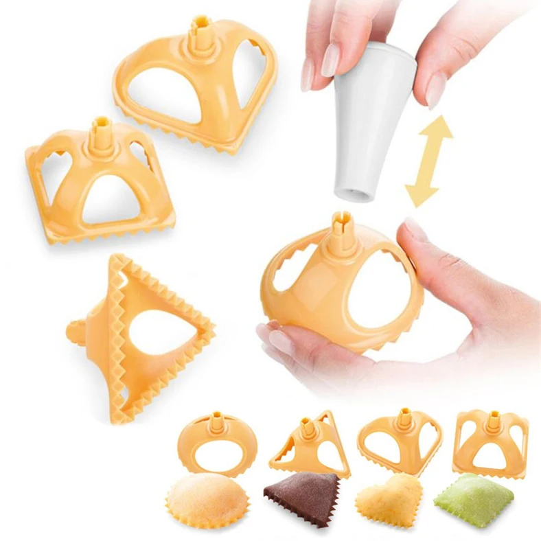 

4pcs/lot DIY Dumpling Molds 4 Shapes Dumpling Press Tool Dumpling Jiaozi Maker Pastry Dumpling Mold Cozinha Kitchen Accessories