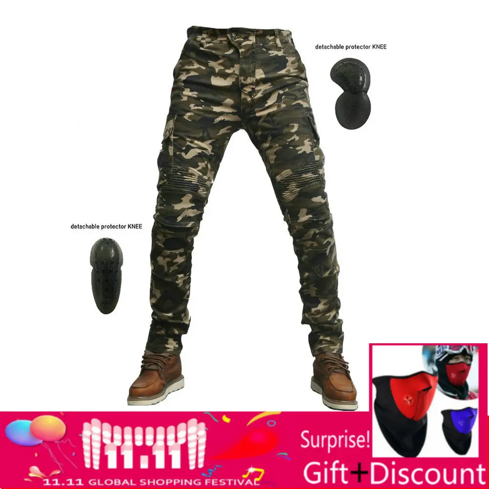 

Camouflage outdoor tactical pants VOLERO Motorpool Camo JES-9 Jeans Men motorcycle pants moto protective pants
