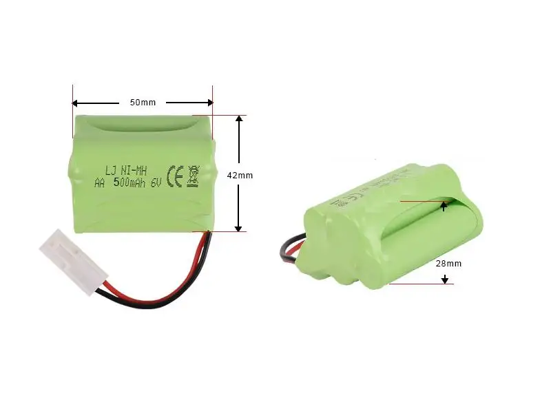 

Ewellsold 6V 500mAh Ni-MH AA rechargable battery for RC car RC boat RC Truck 2pcs