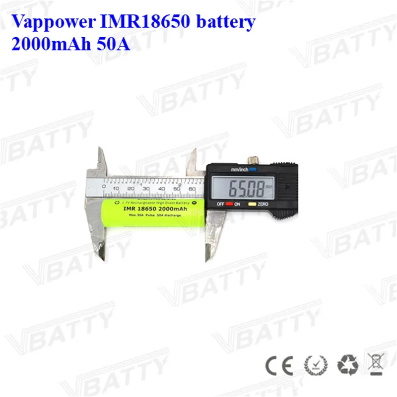 Vappower 18650 2000mah 30A 9