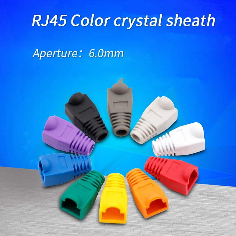 

100pcs Network Cat5e Cat6 Ethernet Cable Plug Protective Cover Cap Mixed Color Networking Cable RJ45 Strain Relief Boots