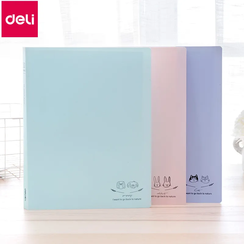 

Deli Series Clip File Paper Bag 30/40/60 Sheets Paged Transparent Paper Bag Pure Color Kit A4 Size Durable Supplies Stationery
