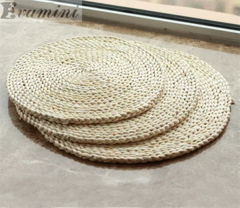 

50*50cm Tatami futon meditation cushion thickening yoga circle corn husk straw braid mat japanese style