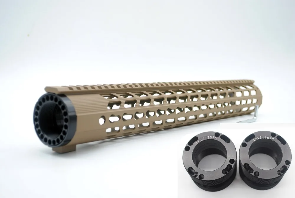 TirRock 17 дюймов. 308/7. 62 Keymod Handguard Rail Free Float Picatinny система крепления Ультралегкая алюминиевая_ Tan/FDE цветная печать