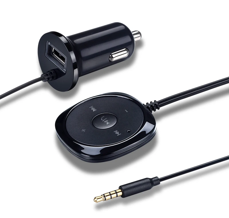 Handsfree Bluetooth Car Player AUX Audio FM Music Receiver Adapter Magnetic Base