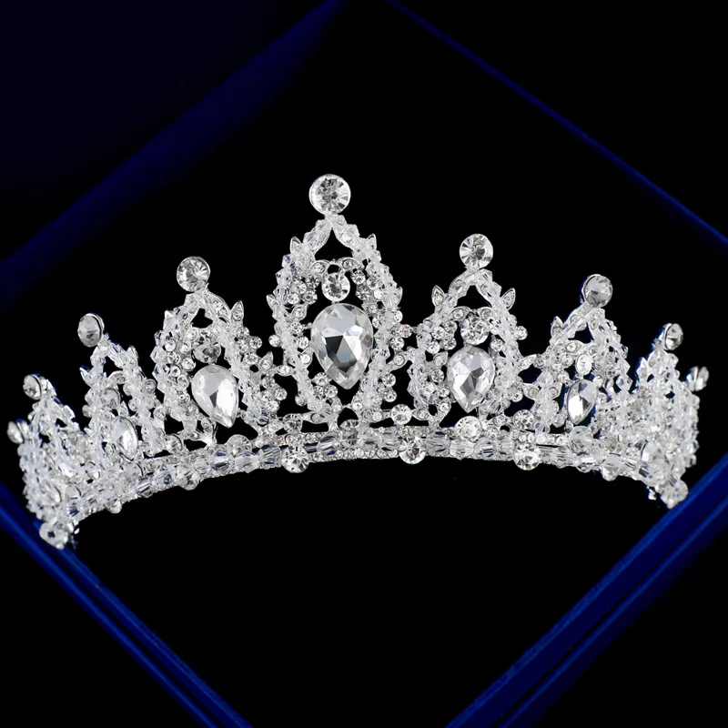 

Diversificada de Prata Ouro Cor Cristal Coroas Rainha Da Moda Para Casamento Coroa Noiva tiara Headpiece Joias Acessorios