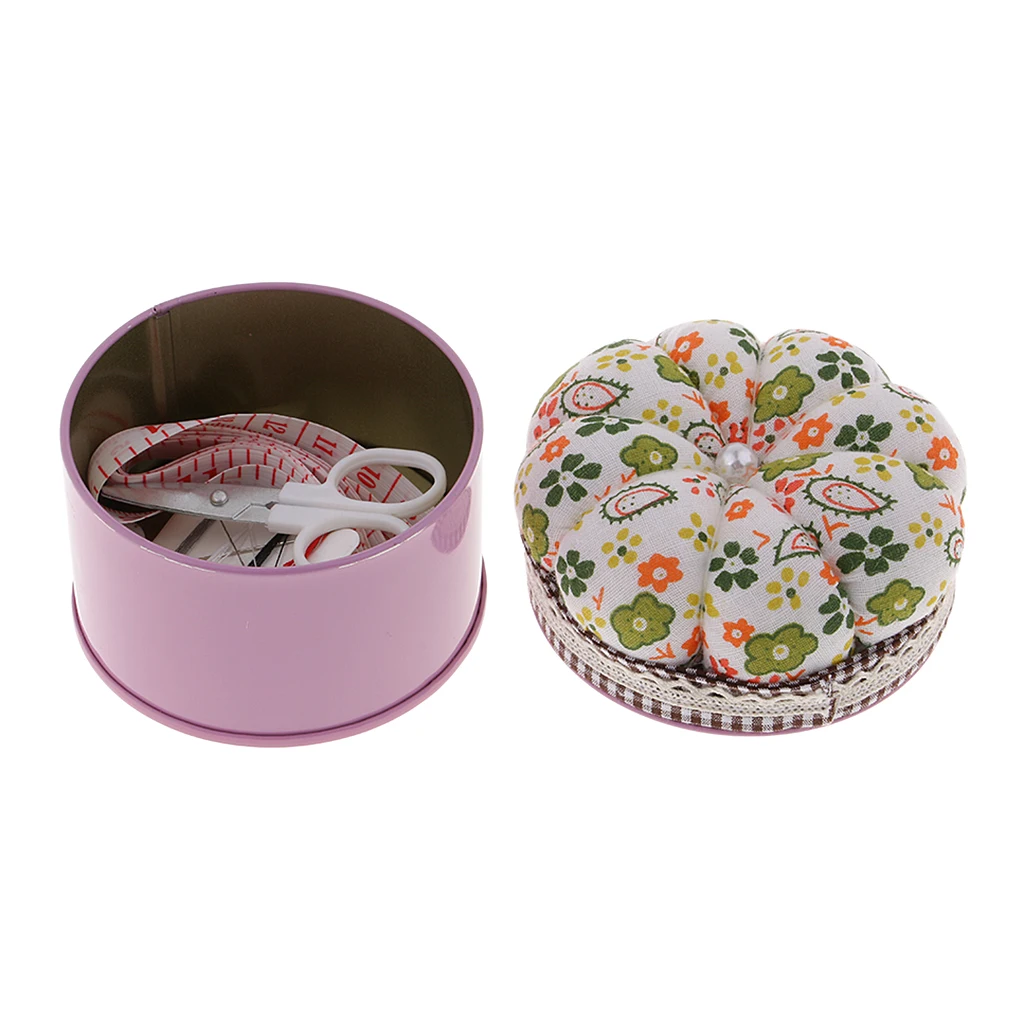 1 Piece Pumpkin Sewing Pin Cushion Pincushions and Sewing Storage Case with Sewing Kit for Beginners Sewing Tool Accessories