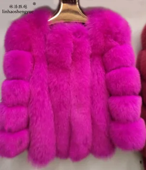 Günstig Linhaoshengyue Echt Fuchs Pelzmantel Mit Hülse Natürliche Fuchs Pelz Mantel