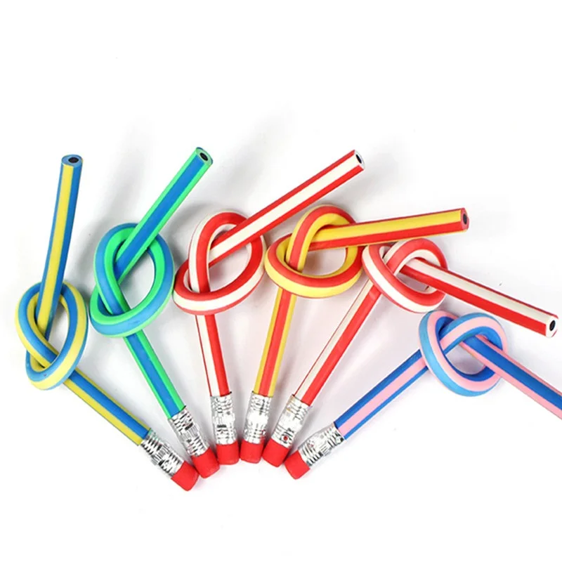 

3Pcs Colorful Magic Bendy Flexible Soft Pencil With Eraser Stationery Student Pencils For Kids Writing Gift School Office Supply