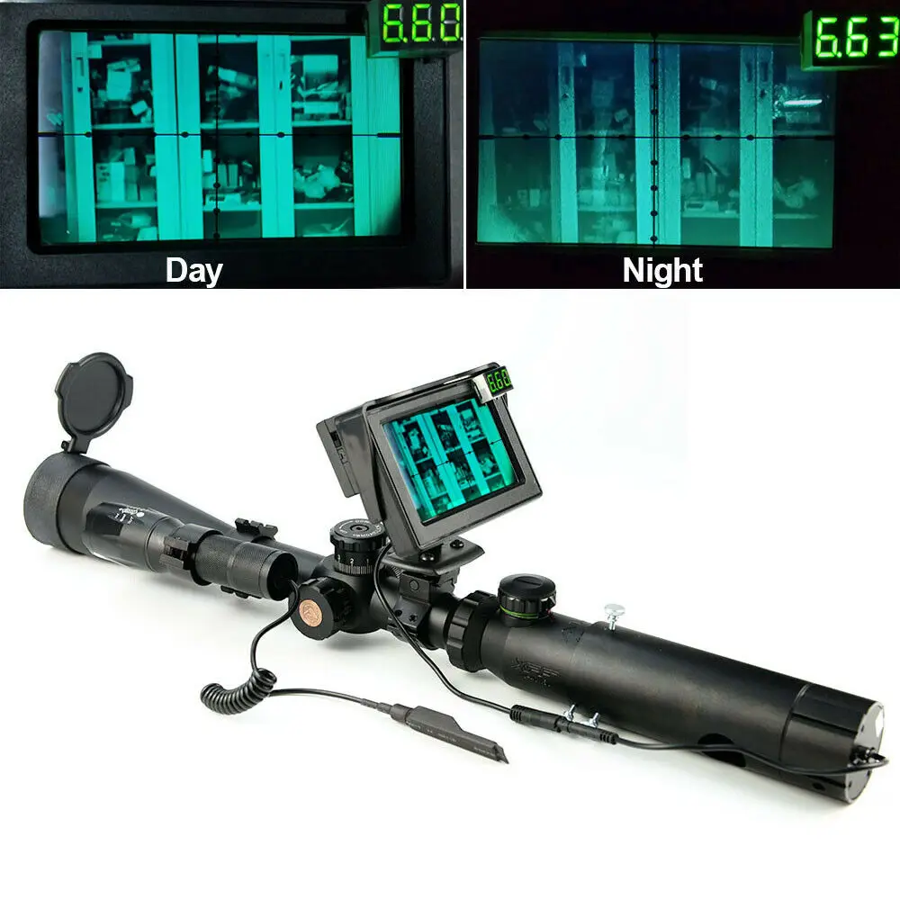 100 м/200 м DIY прицел для ночного видения с синим ЖК-монитором 25 мм/30 мм крепление кольца ИК фонарь для тактического бинокулярного прицела