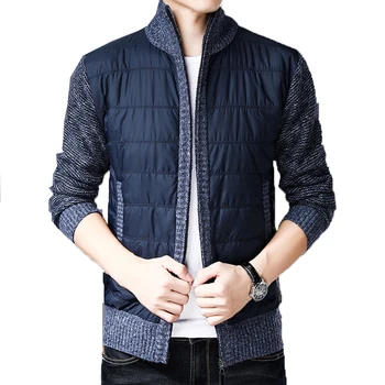 

2019 Brand Sweaters Men Cardigan Thick Slim Fit Jumpers Knitwear Zipper Warm Winter Patchwork Knitted Sweater Casual Men Clothes