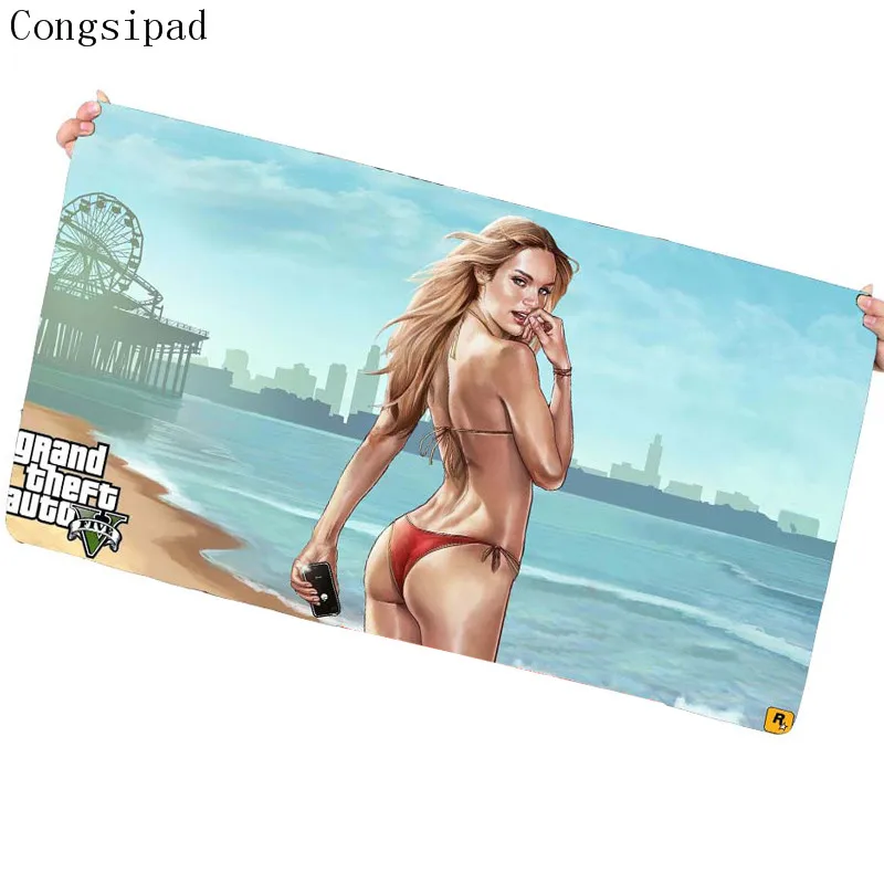 Congsipad Shop GTA 5 Пляжная большая коврик для мыши 900x400 мм Notbook компьютерный лучшие
