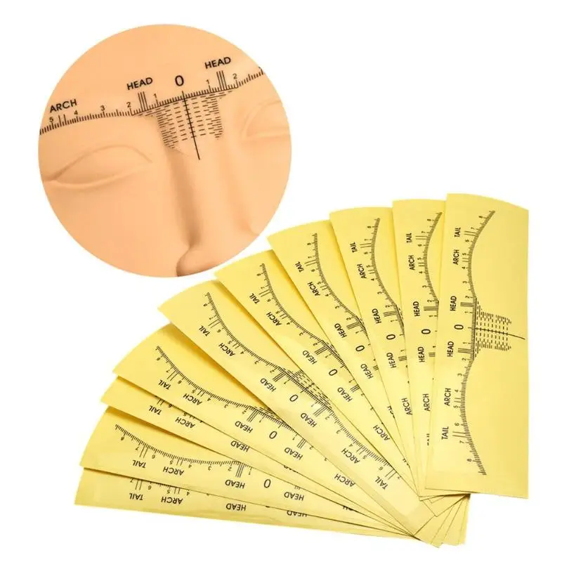 1PC Reusable Semi Permanent Eyebrow Ruler Eye Brow Measure Tool Eyebrow ...