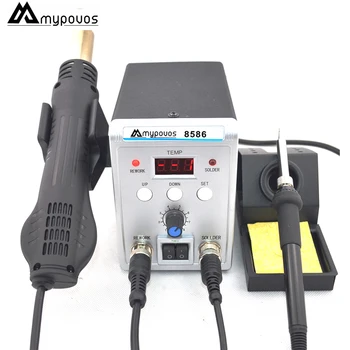 

MYPOVOS 8586 750W Soldering Iron Soldering Station hot air Adjustable Digital Display Rework station gun for IC SMT Professional