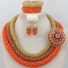 Высокое качество! Хрустальные Бусы, ювелирный разноцветный набор, Африканский ювелирный набор, Модный свадебный набор для подружки невесты, ожерелье, опт, AMJ997