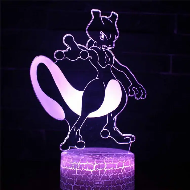 Umbreon 3D лампа Pokemom RGB съемный светильник настроения 7 цветов световая база холодный ночник для Рождественский подарок - Испускаемый цвет: 7 color change