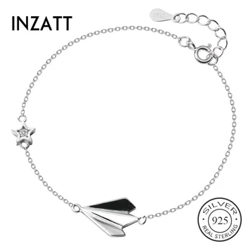 

INZATT Real 925 Sterling Silver Zircon Star Bracelet For Fashion Women Party Punk Plane Fine Jewelry Accessories 2019 Gift