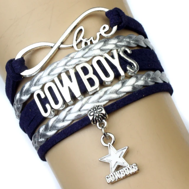 Aliexpress Infinity Love Dallas Cowboys Football Team Infinity Love Dallas Cowboys Football Team Bracelet Navy Silver Custom Any Styles Bracelets Drop Shipping